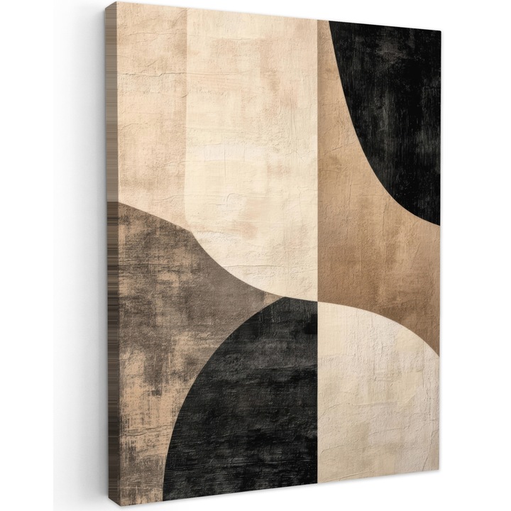 Канава картина, абстрактна, декоративна, за всекидневна, кухня, модерно изкуство, декорация за стена, бежова 30x40 см