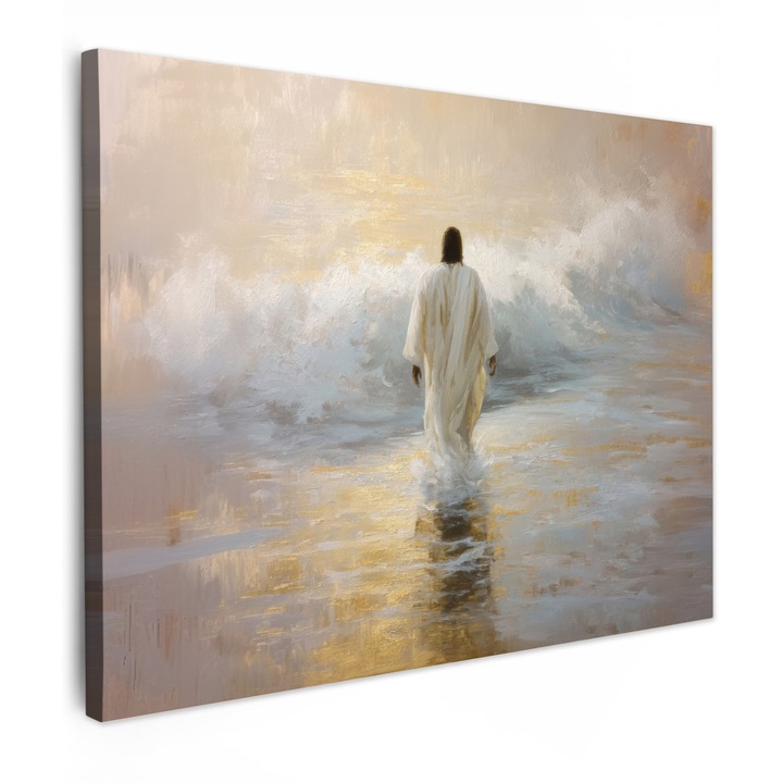 Канава, Абстрактен, Декоративен, Хол, Кухня, Модерно изкуство, Декорация на стени Златен 40x30 см