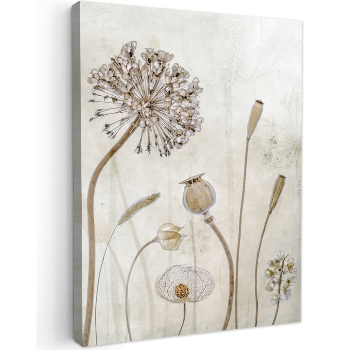 Канава картина, абстрактна, декоративна, за всекидневна, кухня, модерно изкуство, декорация за стена, бежова 60x80 см