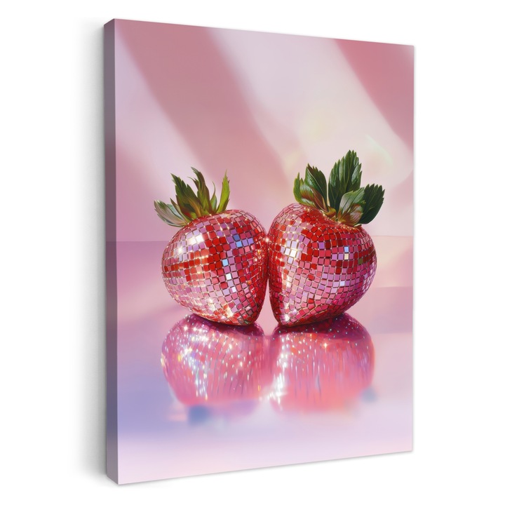 Канава, Абстракт, Декоративен, Хол, Кухня, Модерно изкуство, Декорация на стени Розово 30x40 см