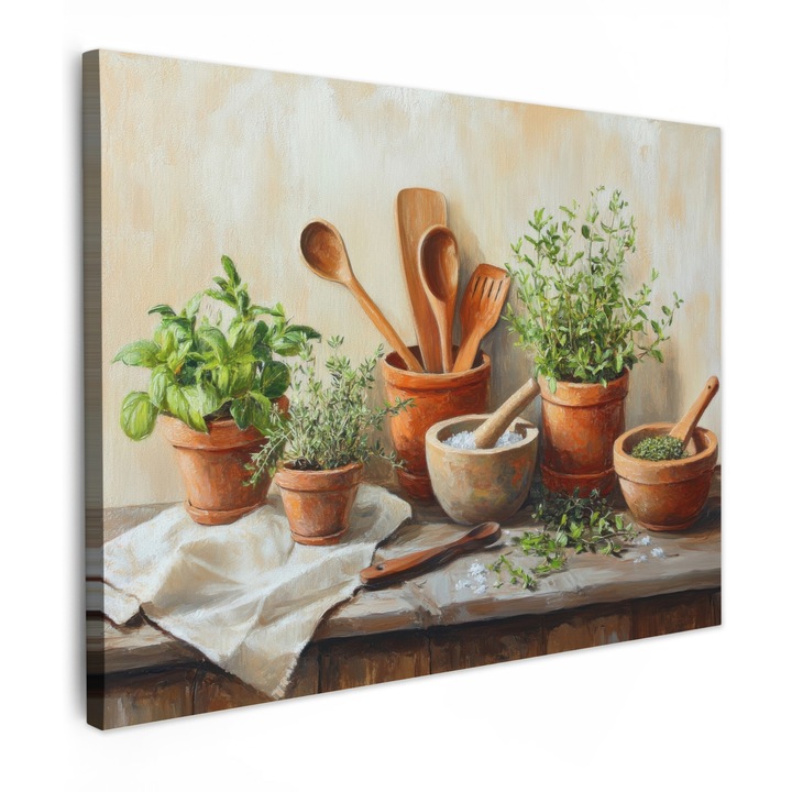 Канава картина, Абстрактна, Декоративна, Дневна, Кухня, Модерно изкуство, Декорация на стени Оранжева 40x30 см