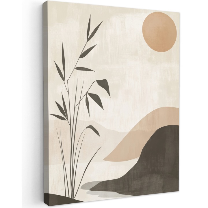 Канава картина, Абстрактна, Декоративна, Всекидневна, Кухня, Модерно изкуство, Декорация на стени Кафяво 30x40 см