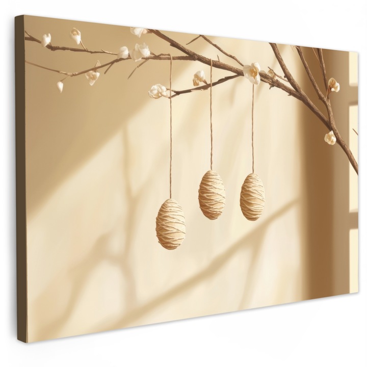 Tablou Canvas, Abstract, Decorative, Living, Bucatarie, Modern Art, Decorarea peretilor Bej 90x60 cm