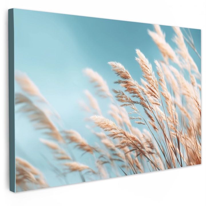 Tablou Canvas, Abstract, Decorative, Living, Bucatarie, Modern Art, Decorarea peretilor Albastru deschis 90x60 cm