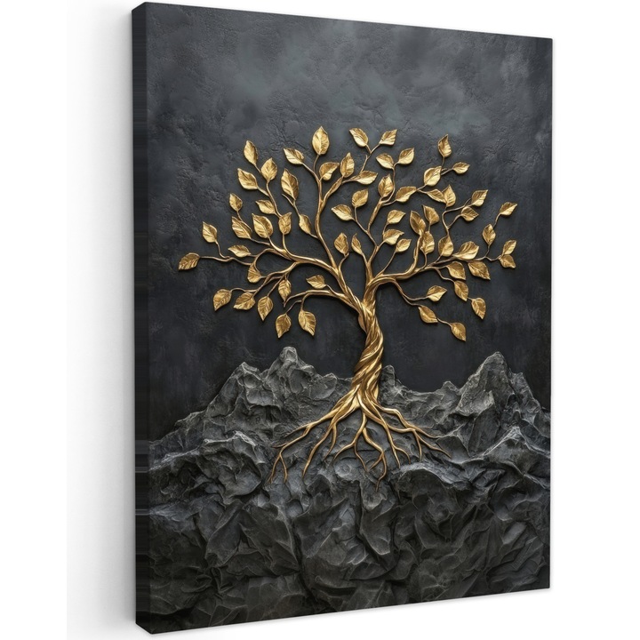 Tablou Canvas, Abstract, Decorative, Living, Bucatarie, Modern Art, Decorarea peretilor Negru 30x40 cm