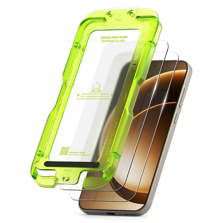 Set 2 folii sticla securizata Ringke Easy Slide, Set montare inclus, compatibile cu OnePlus 15, Transparent