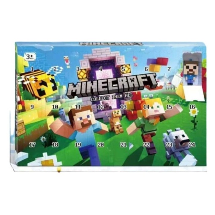 Set figurine Minecraft, tip breloc, colectie personaje, MASHASHOP, 24 buc, multicolor