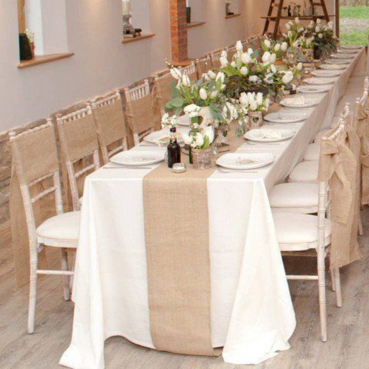 Napron decorativ de masa Kotonia Home - 50x300 cm, blackout, beige