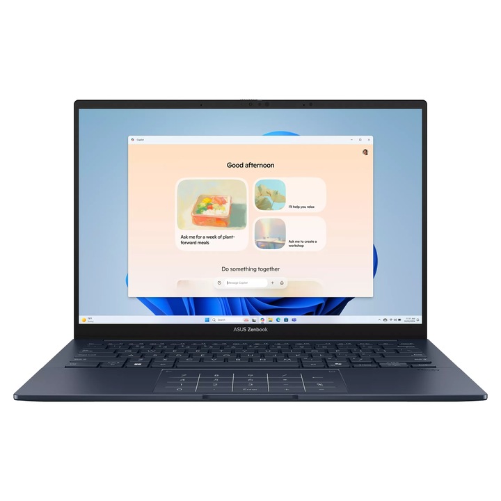 Лаптоп Asus Zenbook 14 UX3405CA-ST786X, UX3405CA-ST786X, 14", Intel Core Ultra 9 285H (16-ядрен), Intel Arc 140T 8 core, 32GB LPDDR5X, Син