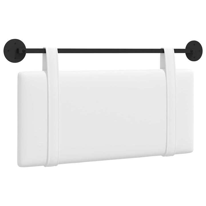 Cap de pat suspendat vidaXL, Pe perete Alb 90 x 55 x 5 cm tesatura