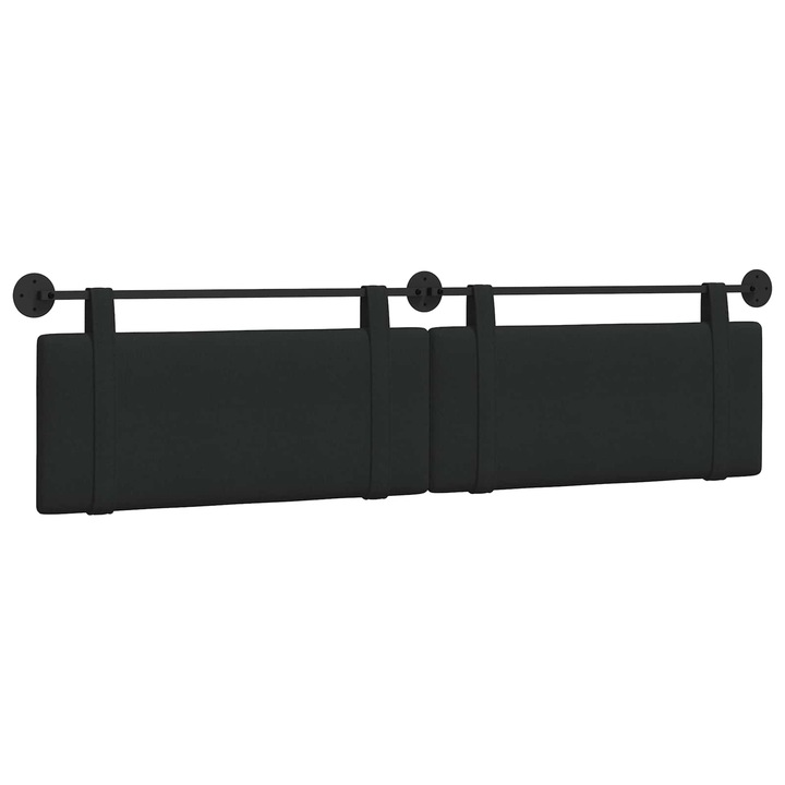 Cap de pat suspendat vidaXL, Pe perete Negru 210 x 55 x 5 cm tesatura