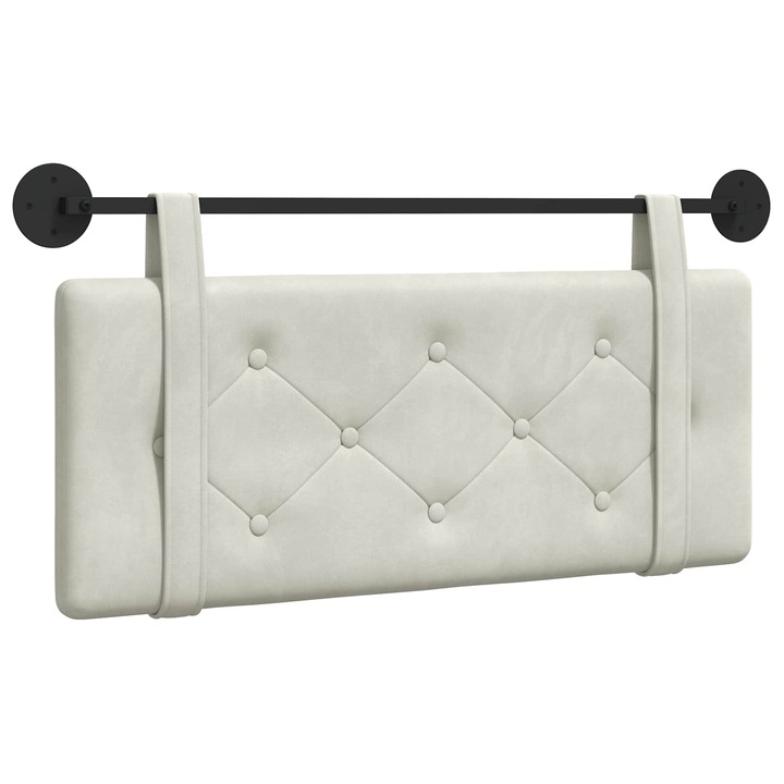 Cap de pat suspendat vidaXL, Pe perete Crem 110 x 55 x 5 cm Catifea