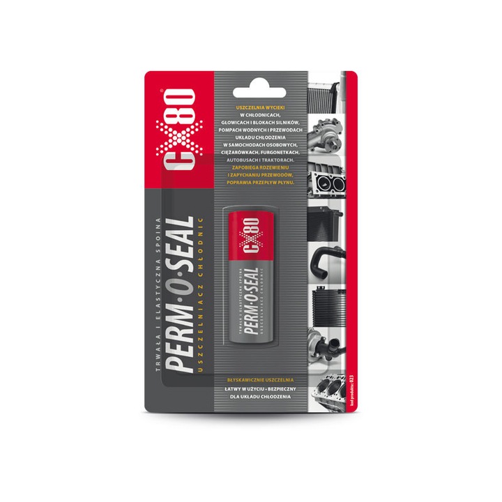 CX-80 radiátor tömítőanyag, 21g, fémes, magas hőmérsékletnek ellenálló