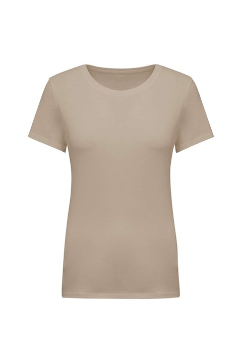 Дамска тениска от органичен памук, 180 g/m², права кройка, рипсена яка, Kariban KA3052IC, Light Sand, XL
