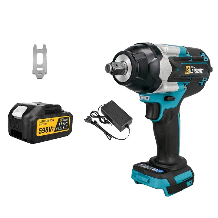 Cheie cu impact electric, 1800 Nm, motor fara perii, 1 baterie, cutie carton