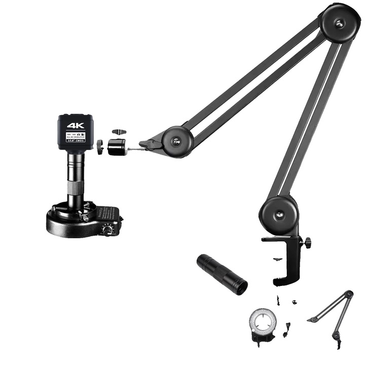 Digitális mikroszkóp, 4K, nagy teljesítményű érzékelő, 150x összecsukható alap, imx678