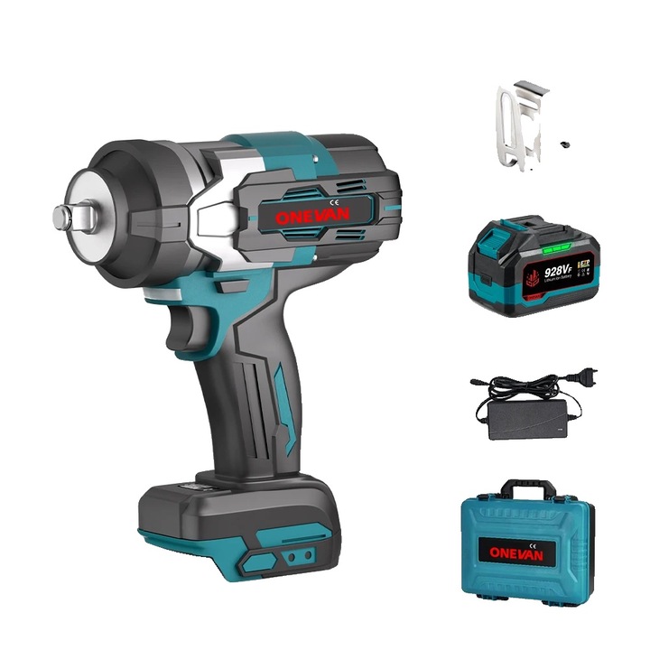 Cheie de impact electrica fara fir, 2800Nm, motor fara perii, set cu cutie mare pentru baterii