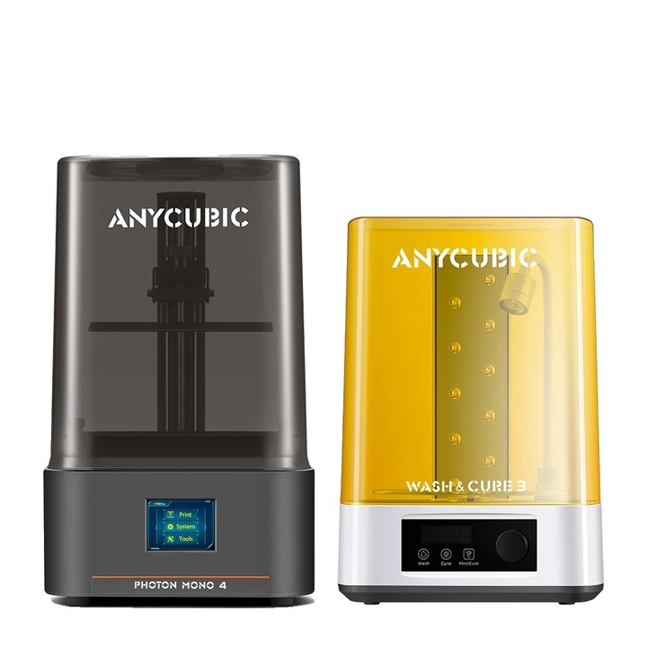 3D принтер Anycubic Photon Mono 4, резолюция 10K, 7-инчов HD екран, максимален обем на печат 2.2L, размери 230x235x391mm