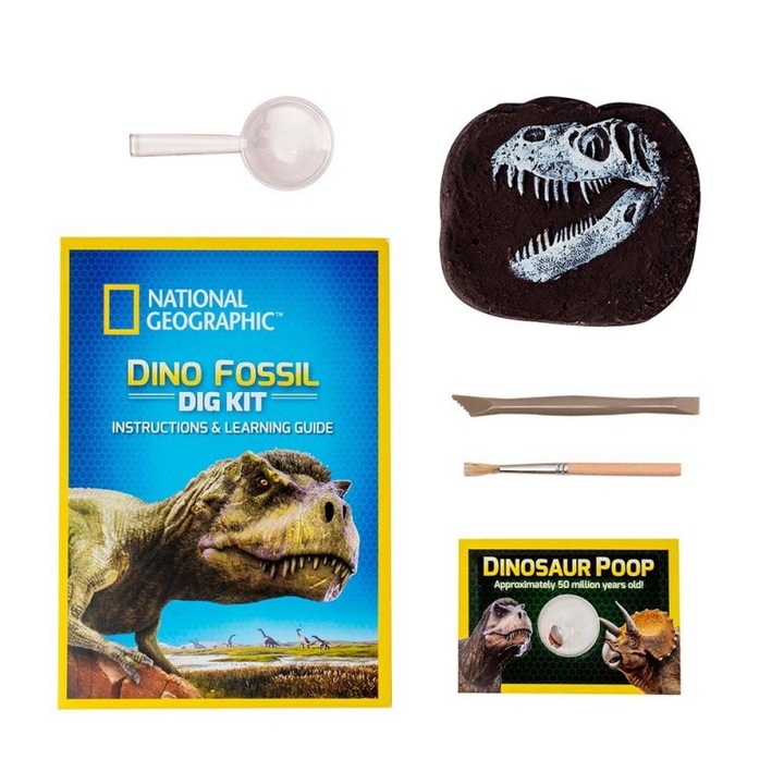 Set educativ paleontologie National Geographic, fosile dinozauri, +8 ani