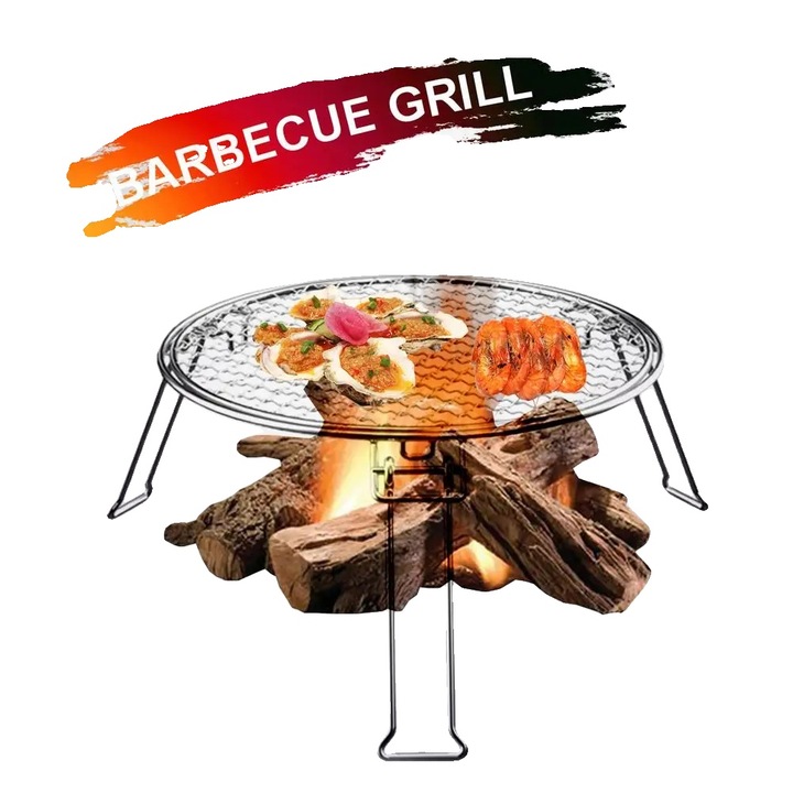 Gratar de gradina, design portabil, din otel inoxidabil, capacitate 3-5 utilizatori, dimensiuni pliabile