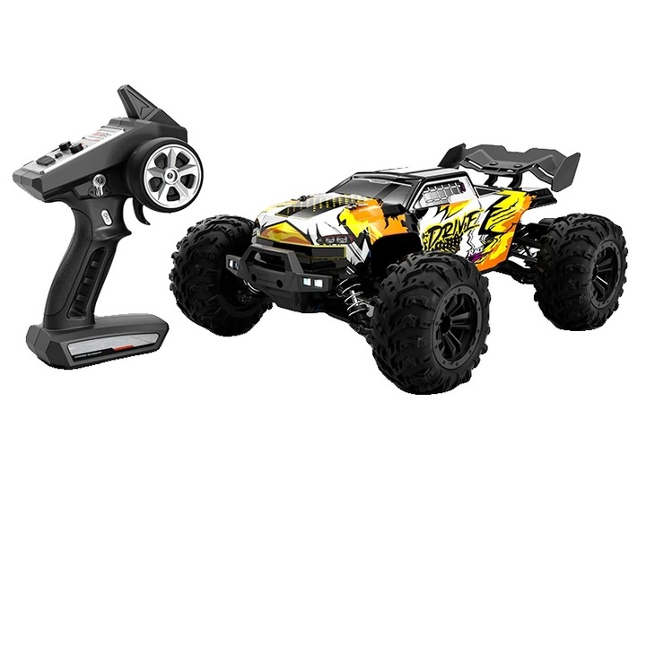 RC autó, 16102pro, maximális sebesség 70 km/h, LED fényszórók, 30x23x11.5cm, narancssárga