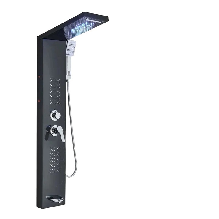 Coloana de dus, Black 6002, functii multiple, display digital temperatura apa, 46x20cm