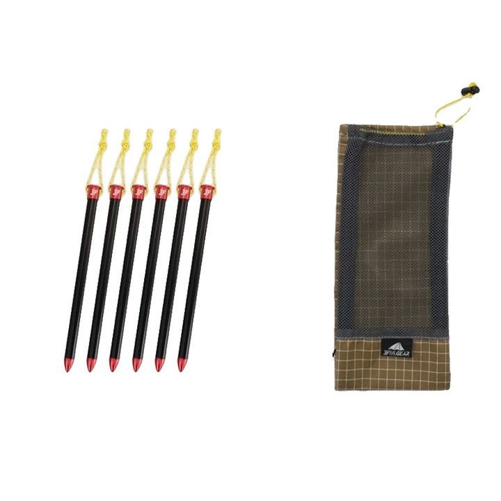 Picheti cort, 15cm, set de 6, aliaj de aluminiu, usor