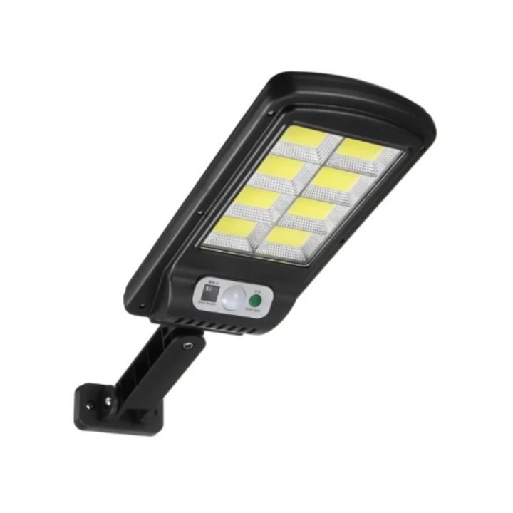Set 8 lampi solare LED 150W exterior cu senzor de miscare, 160 LED COB, 8 celule solare, acumulator 2400mAh, telecomanda, autonomie mare, Iluminat curte si gradina