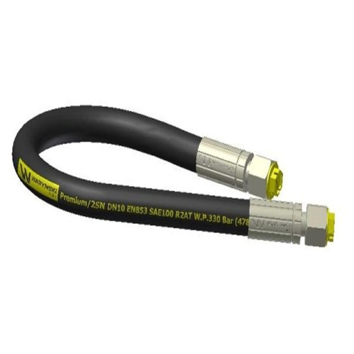 Furtun hidraulic Warynski 330 bar, M18x1.5, L-600mm, DN10-2SN