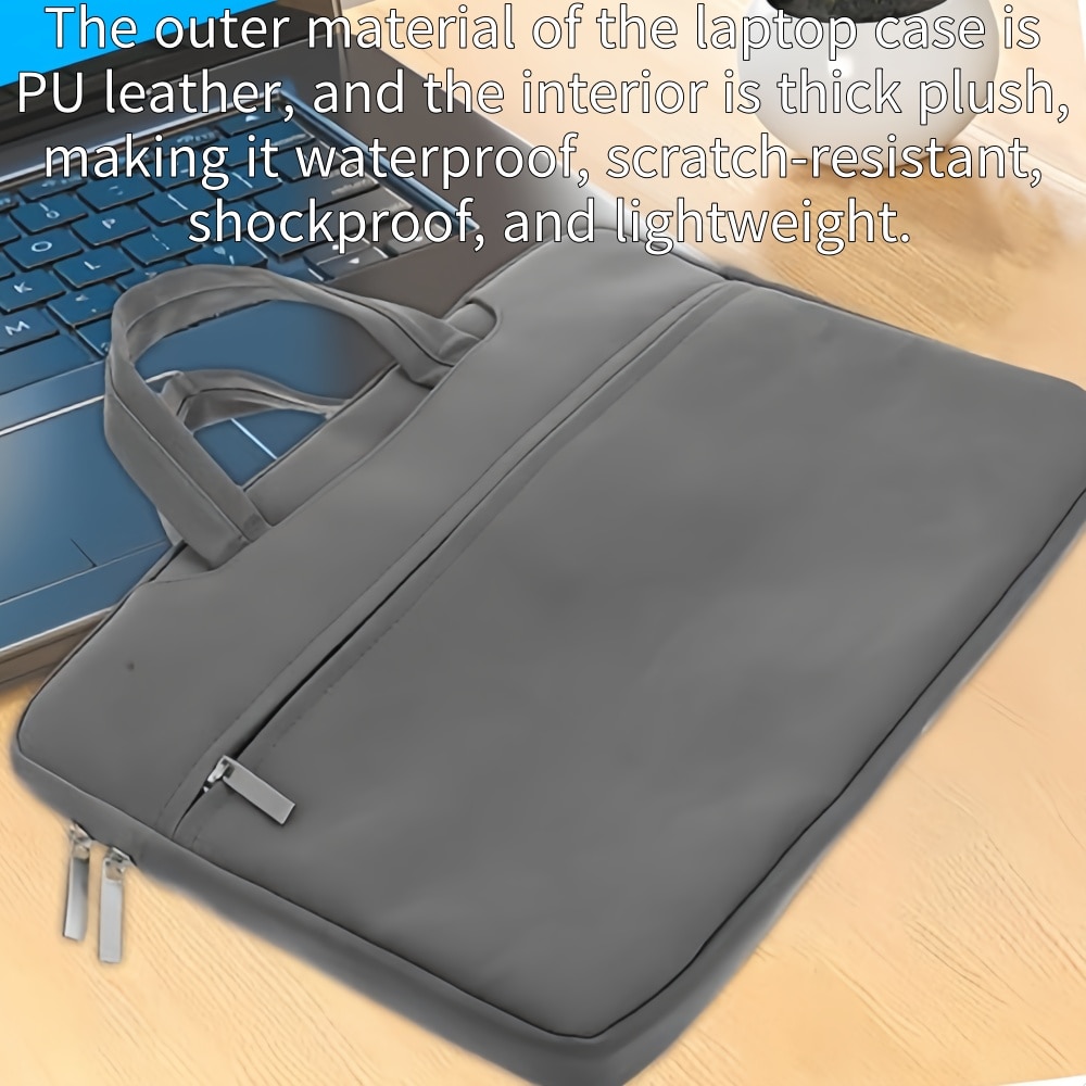 Geanta laptop Tyvirundic, 15.6 inch, design modern, impermeabil, gri inchis, 40x30x3 cm