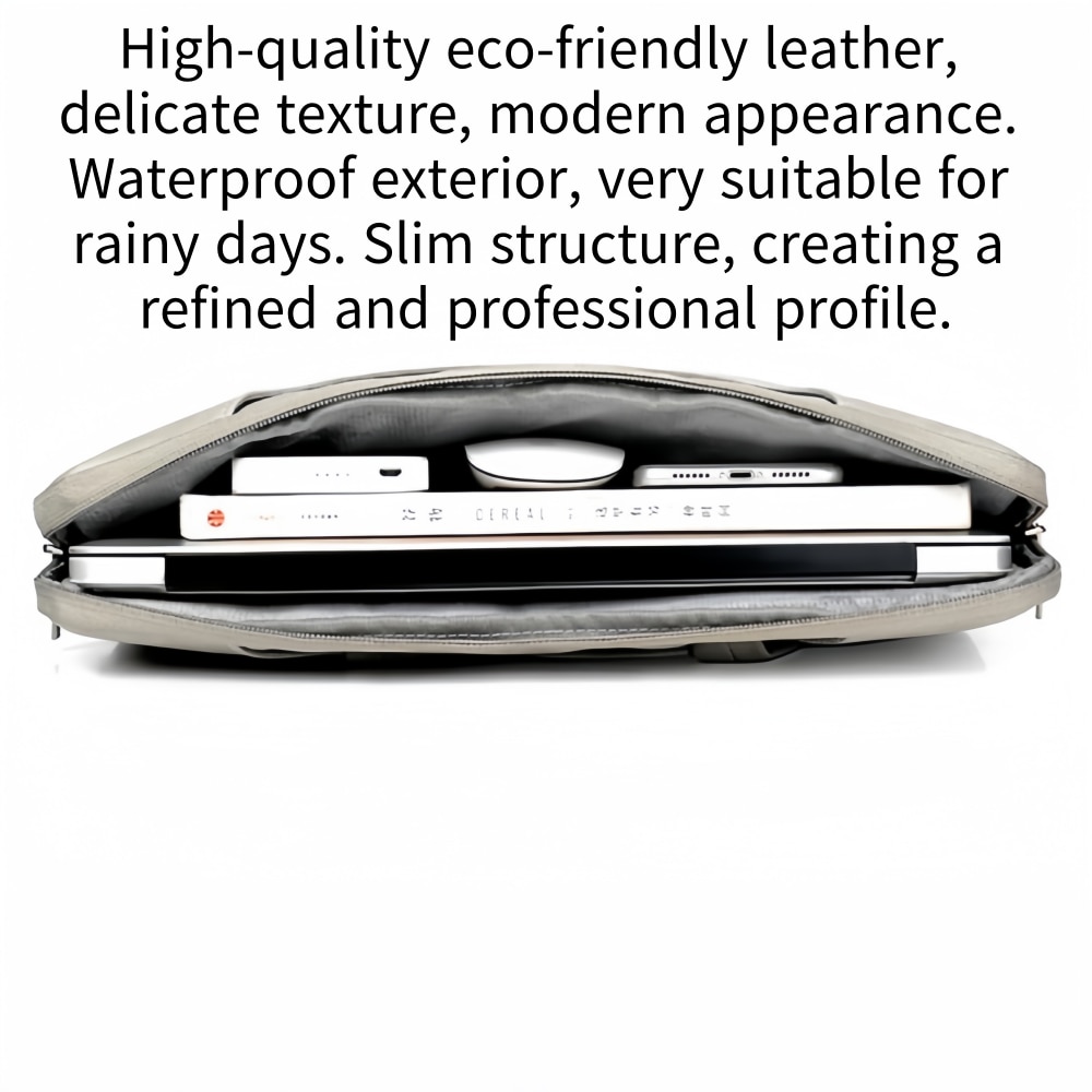 Geanta laptop Tyvirundic, 15.6 inch, design modern, impermeabil, gri inchis, 40x30x3 cm