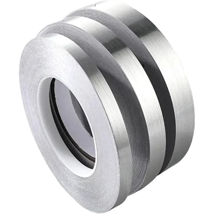 Banda adeziva autoadeziva, 3cm, 50m, argintie, rezistenta la umiditate