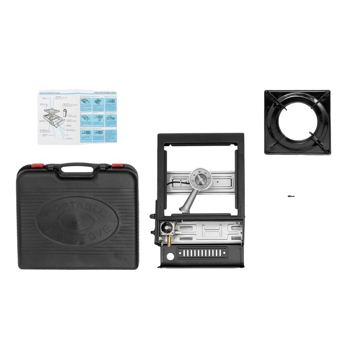 Arzator camping portabil, design usor, aprindere electronica, negru, 3.53 pounds