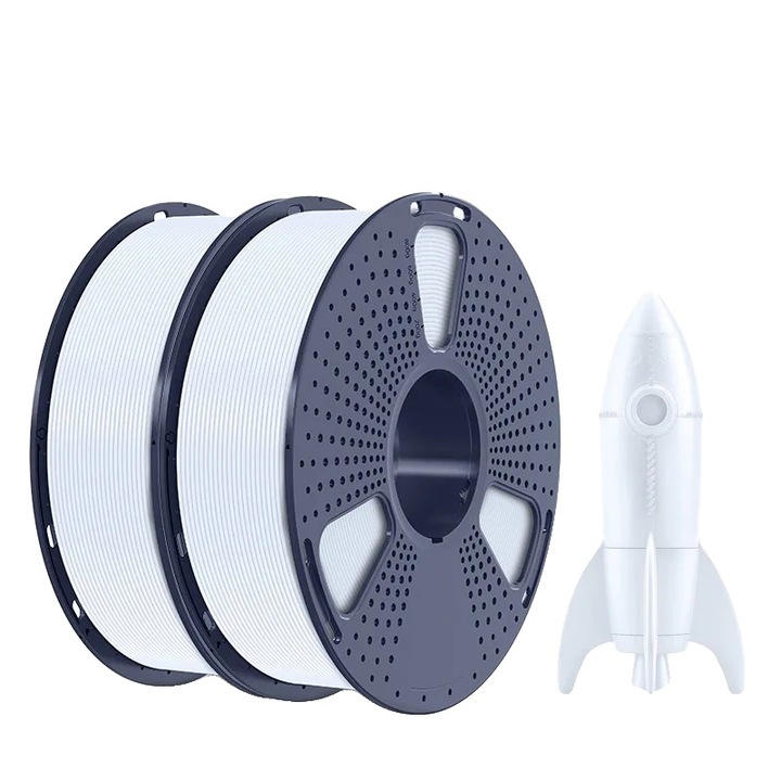 Filament 3D HS-PLA Alb, 1.75mm, ambalare vid, rezistent, fluiditate ridicata