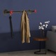 Cuier de perete industrial, negru, 29x17x50 cm, capacitate 30 kg, montaj pe perete, mai multe carlige