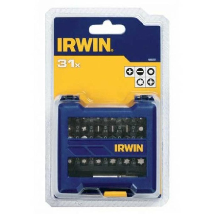 Set 30 biti cu suport, Irwin, pentru atelier si acasa