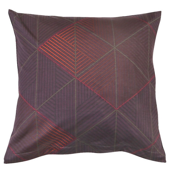 DARYMEX párnahuzat 40x40cm, exkluzív jersey, 100% pamut, cipzárral, lila, geometriai minták