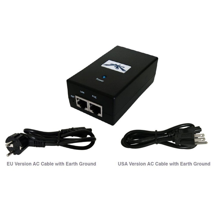 Захранване UBIQUITI Pasiv PoE 24V 1A със заземяване