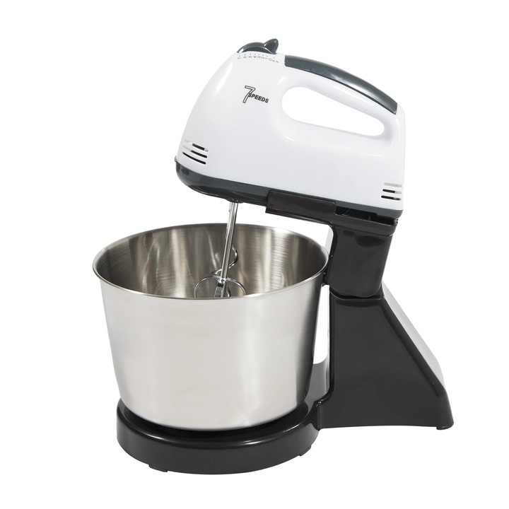 Mixer electric, 7 viteze, maner ergonomic, argintiu, 27x29.4cm