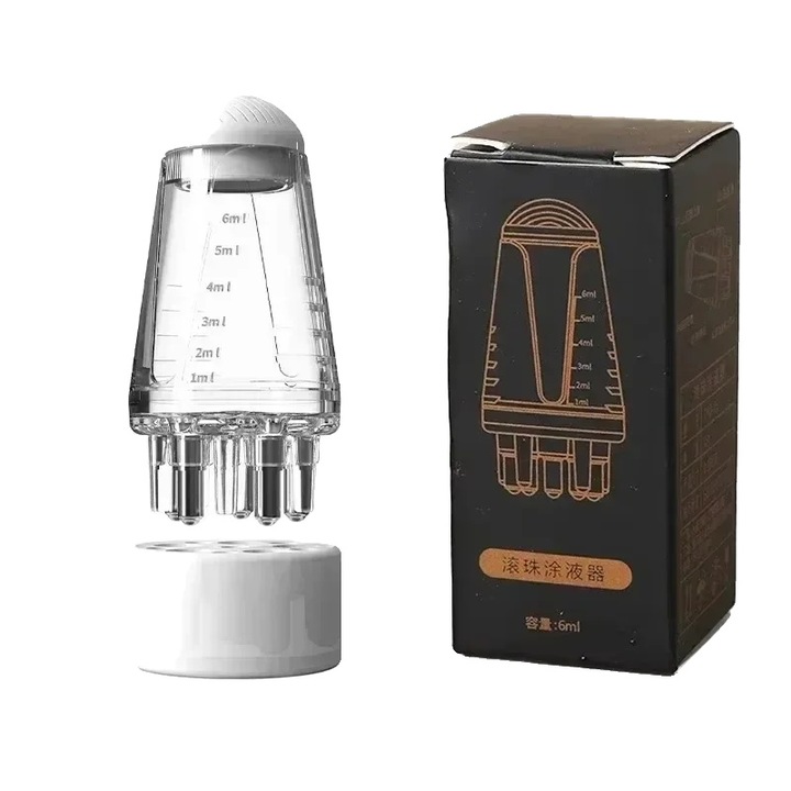 Aplicator pentru scalp, design ergonomic, aplicare precisa a lichidelor, 6ml - Alb