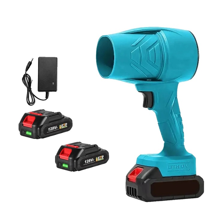 Aspirator cu aer, 2 baterii, design fara fir, performanta de mare viteza, 2000W, 18V