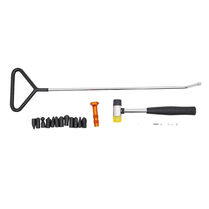 Set unelte reparare caroserie auto, 15 piese, diverse forme, negru, 48x13cm