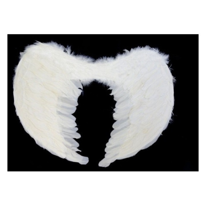Aripi de inger costume carnaval, ARPEX, alb, 60x45cm