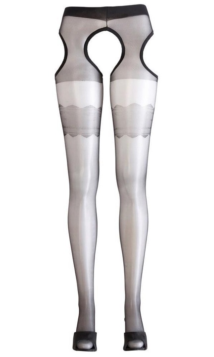 Dresuri cu deschidere la nivelul picioarelor, Cottelli, transparente, negre