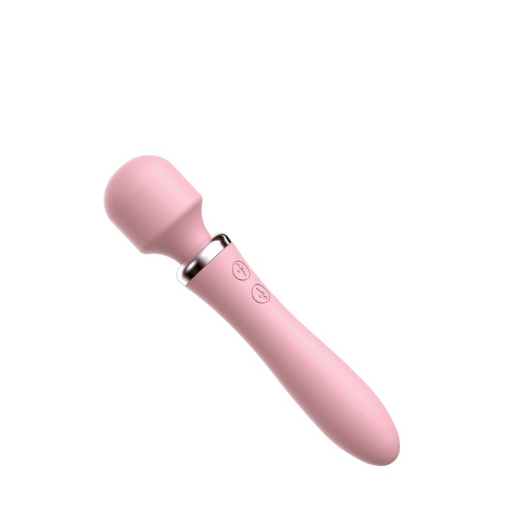 Вибратор 2 в 1 Clara Morgane, розов, 21x4.3см, 10 режима на вибрация, водоустойчив