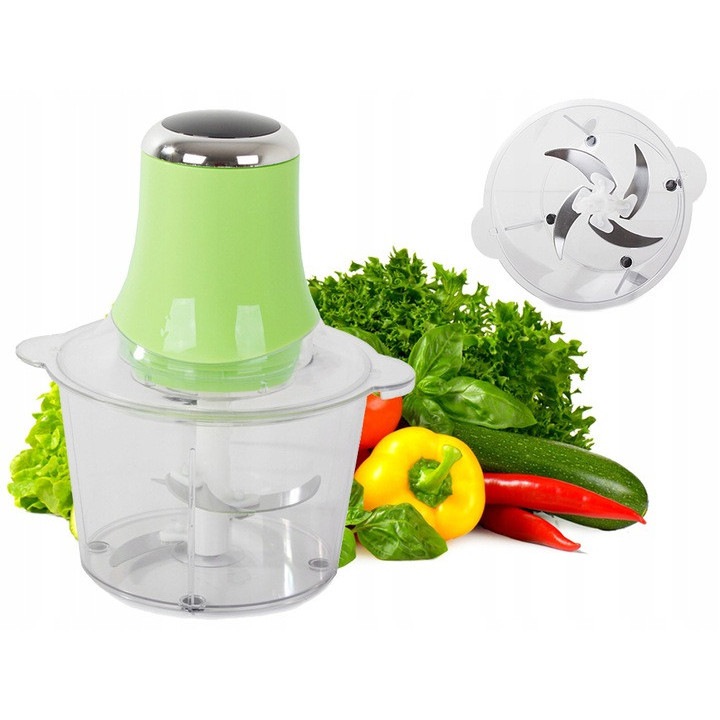 Tocator electric VERK GROUP, 4 lame din inox, capacitate 1800ml, 300W, 25x22cm