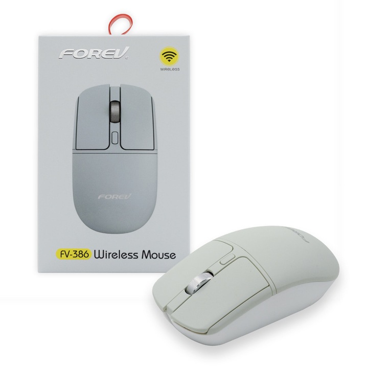 Mouse wireless Forev FV-386, 2.4G + Bluetooth, ergonomic, metal, set complet