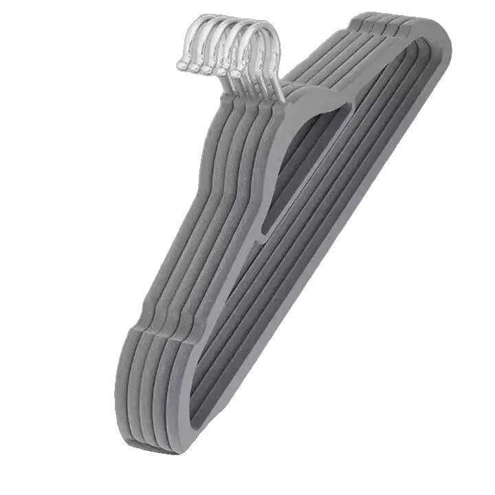 Ruhatartó vállfák, 10 db-os szett, csúszásmentes kialakítás, szürke, helytakarékos megjelenés