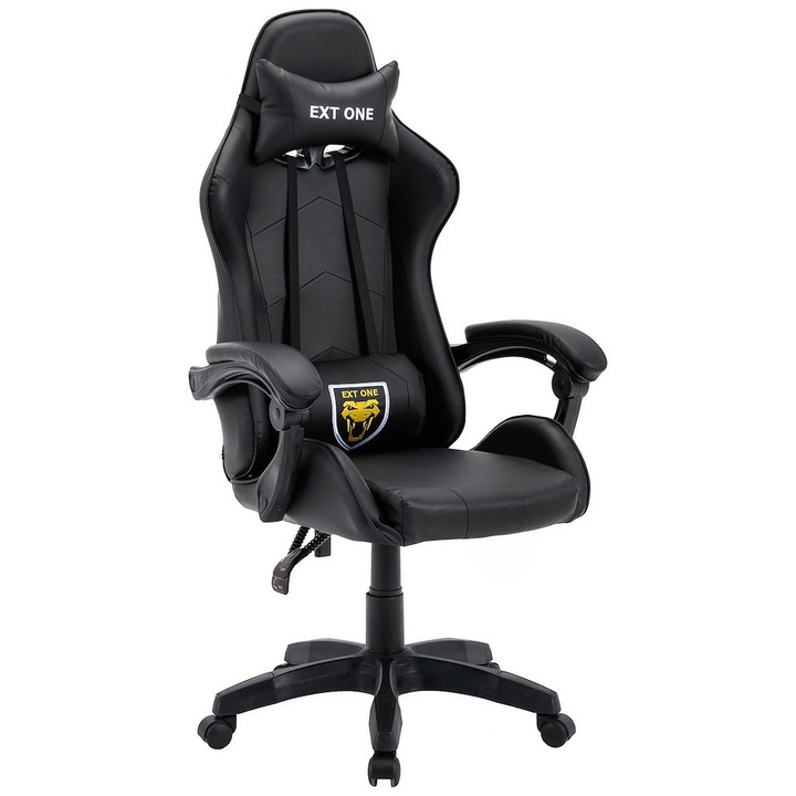 Scaun gaming Extreme EXT ONE, negru, 50x49cm, reglabil, cu 2 perne