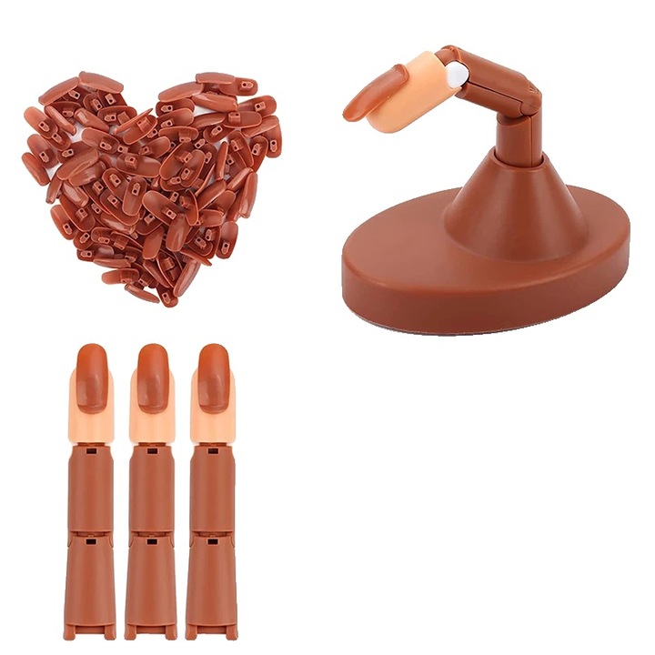 Практическа ръка за нокти, акрилни върхове, пластмасов материал, комплект
